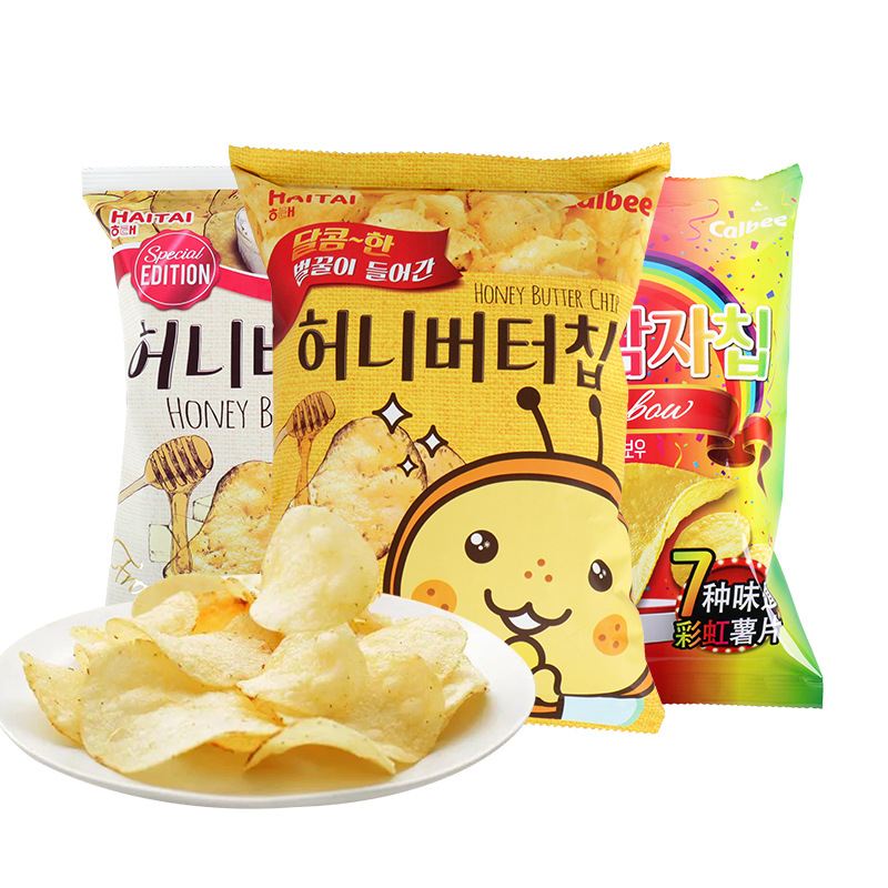 韩国calbee卡乐比海太haitai薯片袋装年货零食膨化食品进口薯片