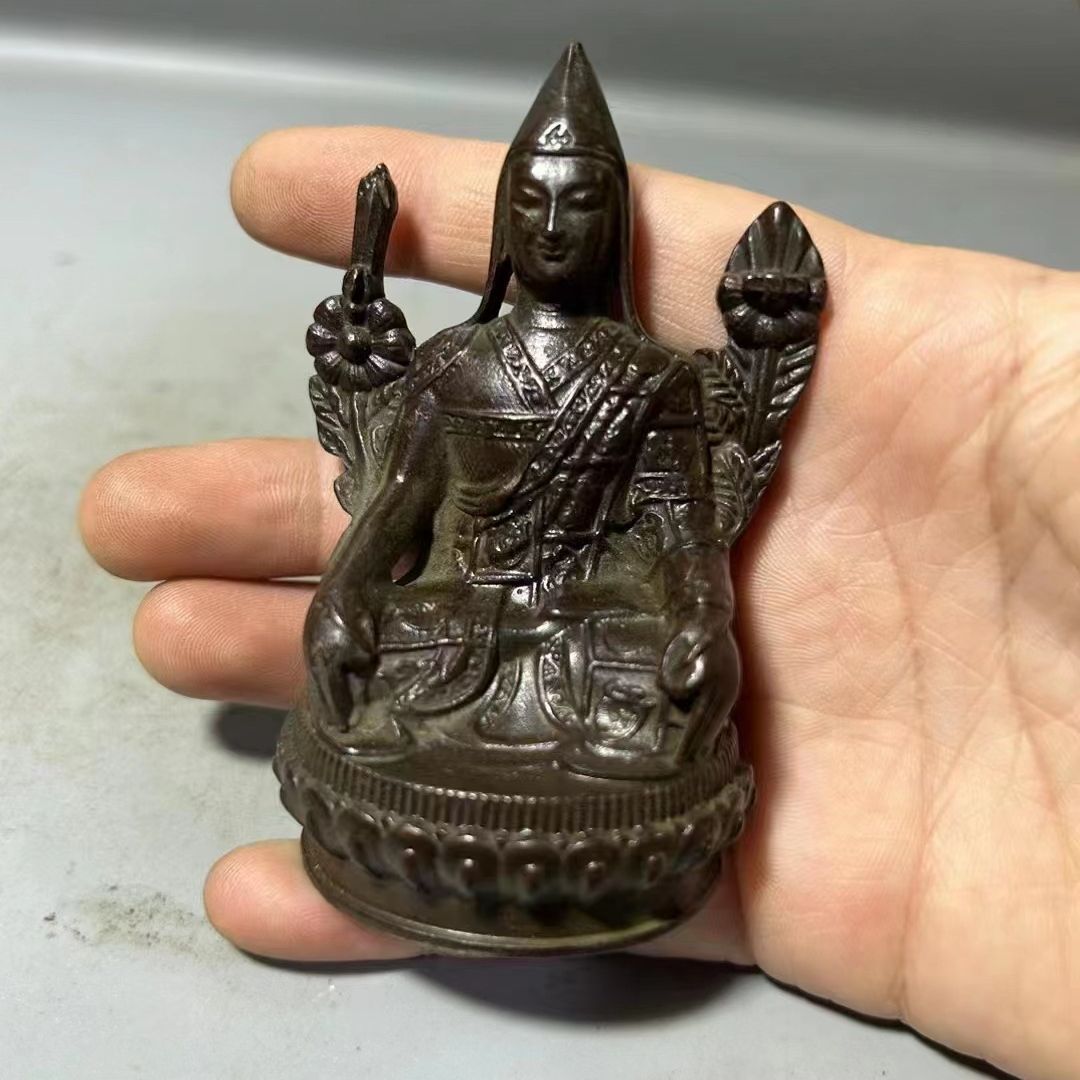 古玩古董铜佛像摆件古玩收藏批老铜做旧杂项工艺品小佛像影视道具