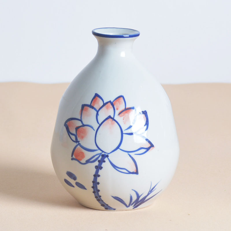 宜兴陶瓷手绘手彩烤花彩釉酒瓶日式和风女士果酒喜宴窖藏密封酒罐