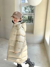 【现货】2022年冬季洋气女童羽绒服中性长款女童加厚保暖韩版外套