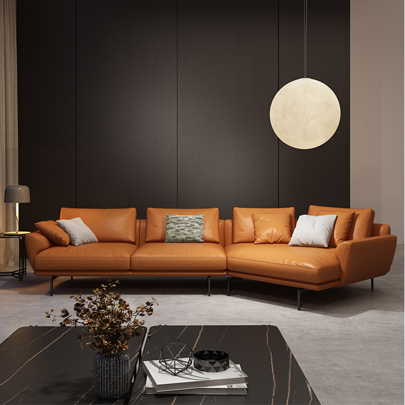2020年新款意式极简真皮沙发现代简约大小户型客厅创意转角皮沙发