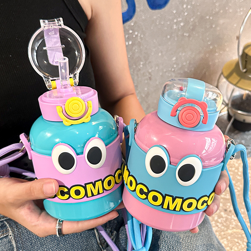 Ton Cup Dopamine Pot Belly Thermos Cup Children Student Ton Cup Stainless Steel Cute Straw Good-looking Water Cup