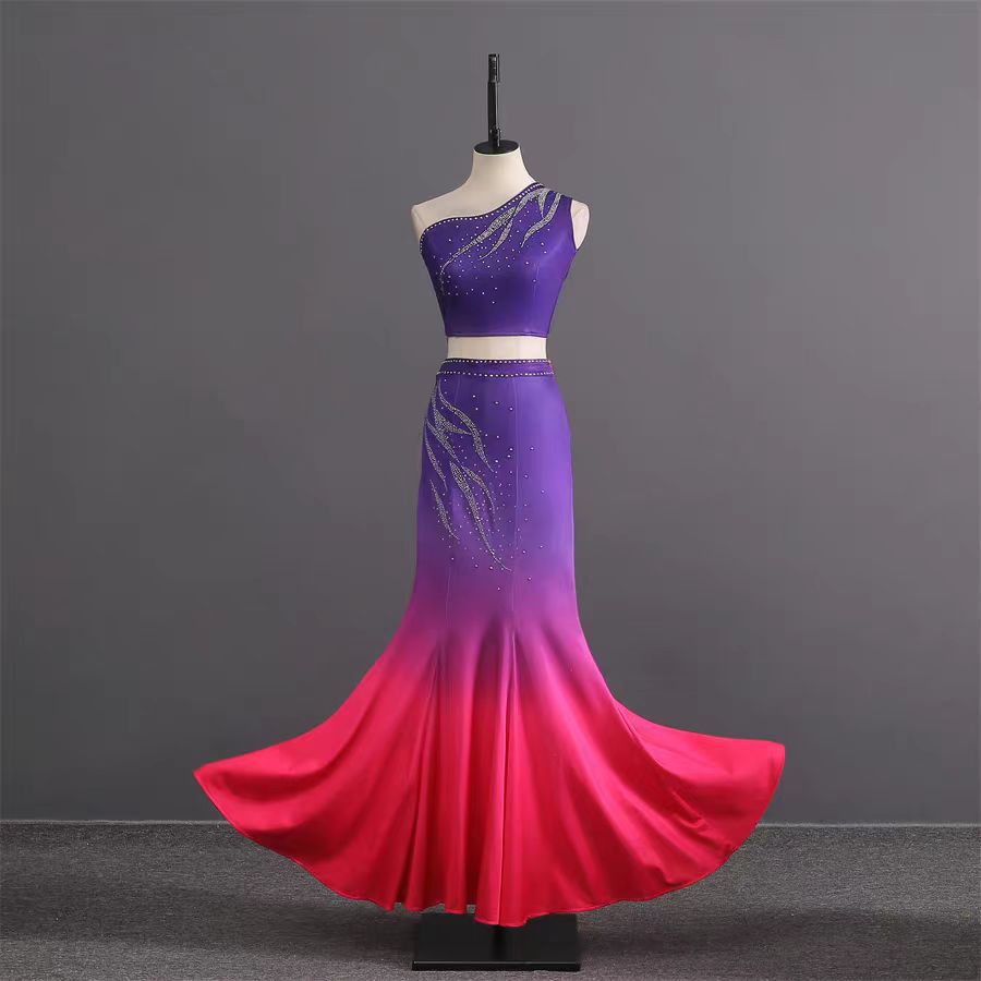 傣族舞服装艺考成人形体舞台新款云南练习连衣裙孔雀民族服装