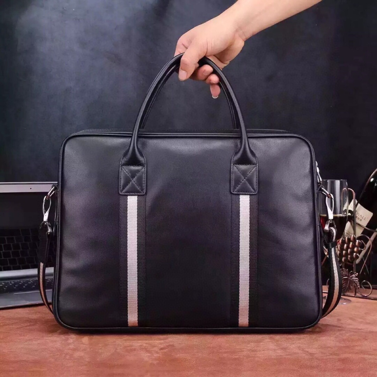 European and American Original Foreign Trade Men's Bag Business High Quality Leather Handbag Large Capacity Briefcase Computer Bag