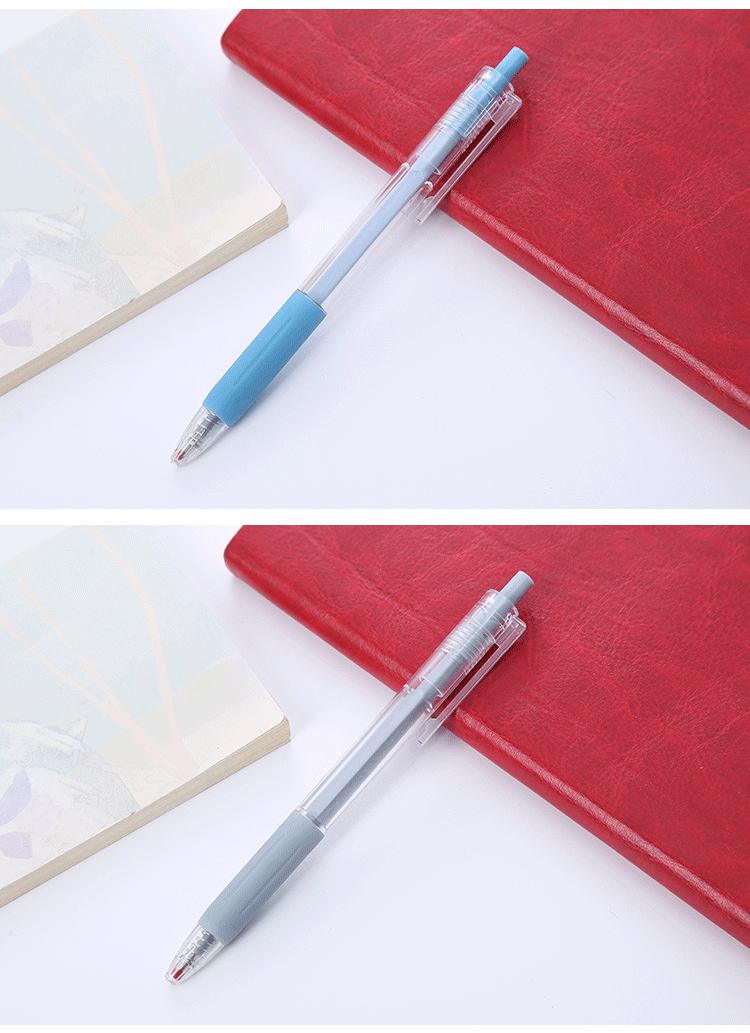 莫兰迪色按动中性笔可爱无印风按动笔学习文具办公水性签字笔定制