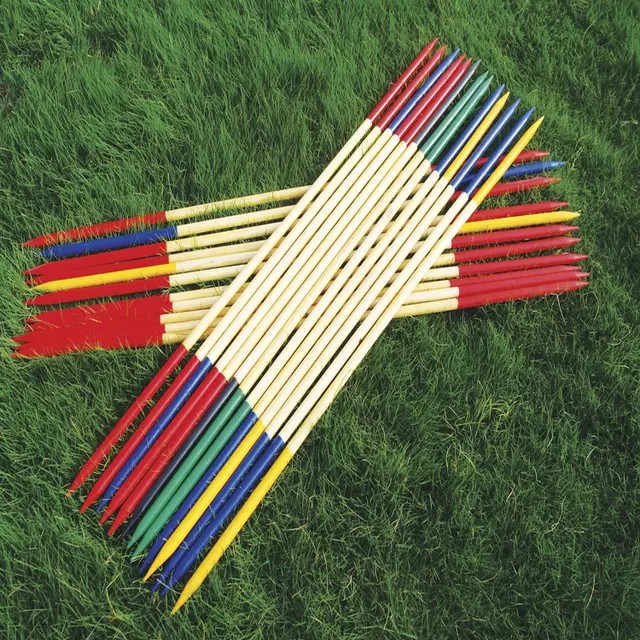 木制mikado花园草坪游戏游戏棒游戏棒尖头勾线圆头水粉水洗油性绘