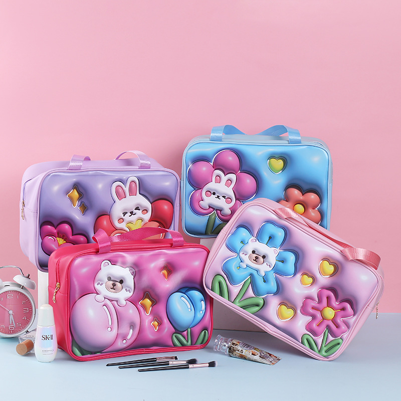 New Cartoon Printing Cosmetic Bag Pu Multi-Style Cosmetic Storage Bag Outdoor Travel Travel Toiletry Bag Wholesale