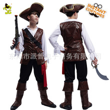 狂欢节化装舞会派对服装 小男孩角色扮演海盗服装 儿童舞台服