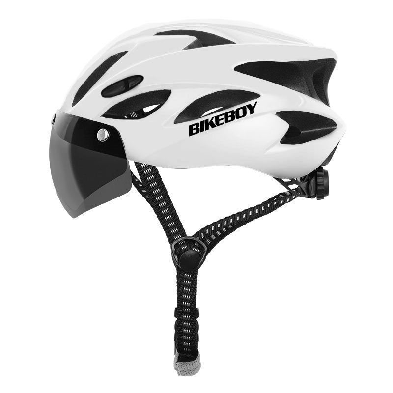 自行车头盔带风镜一体成型男女山地公路单车装备帽子跨境-阿里巴巴