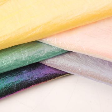 水洗皱烫金尼龙幻彩轻薄七彩时尚羽绒服布料光感面料