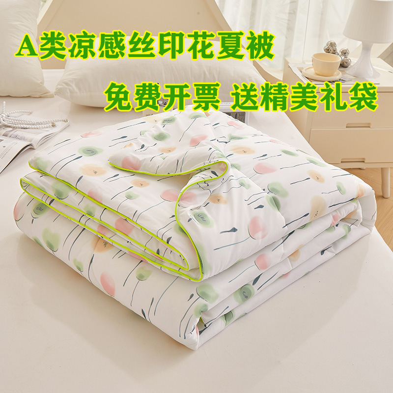 Hengyuan Sample Class a Cool Feeling Airable Cover Ice Silk Summer Blanket Machine Washable Duvet Insert Double Thin Quilt Summer