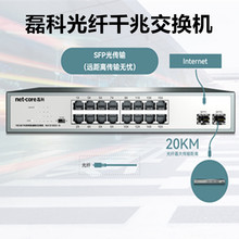 磊科NS1318GS-D 双光级联18口全千兆非网管桌面式交换机监控网络