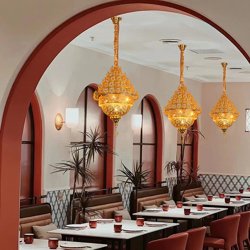 Xinjiang Restaurant Chandelier Exotic Southeast Asian Thai Buddhist Hall Chandelier B & B Inn Retro Hollow Chandelier