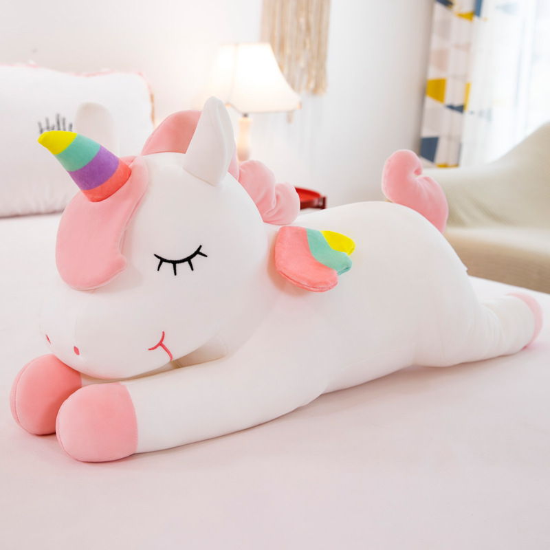 Cross-Border Unicorn Plush Toys Large Doll Pillow Angel Pony Doll Children's Toys Wholesale plus Logo