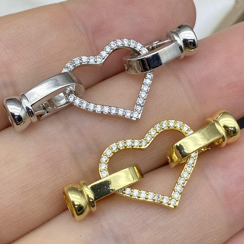 珍珠项链扣子diy手工爱心搭扣连接扣毛衣链装饰扣手链扣头万能扣