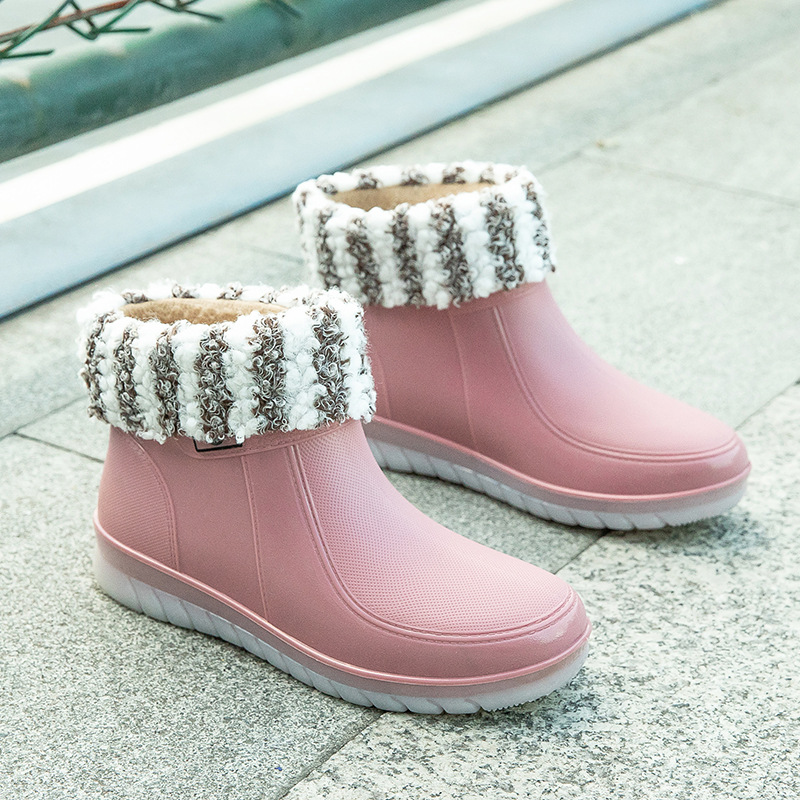 Four Seasons Korean Style Fashionable Crystal Bottom Fresh and Stylish Women's Rain Boots Low Tube Outer Wear Women's Rain Boots