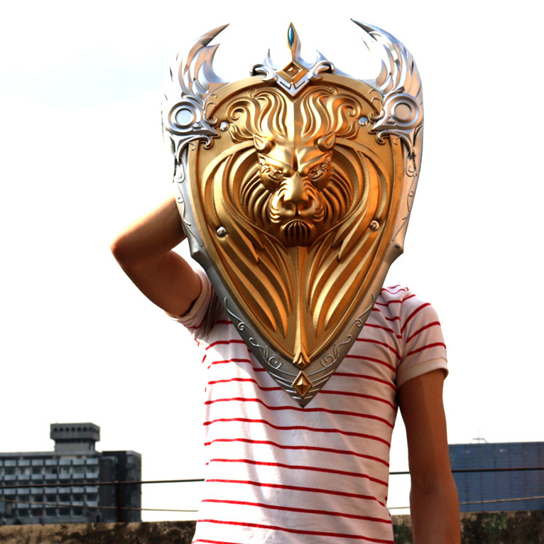 魔兽部落联盟金狮盾圆狮盾牌霜之哀伤剑 橡胶道具pu刀剑武器模型