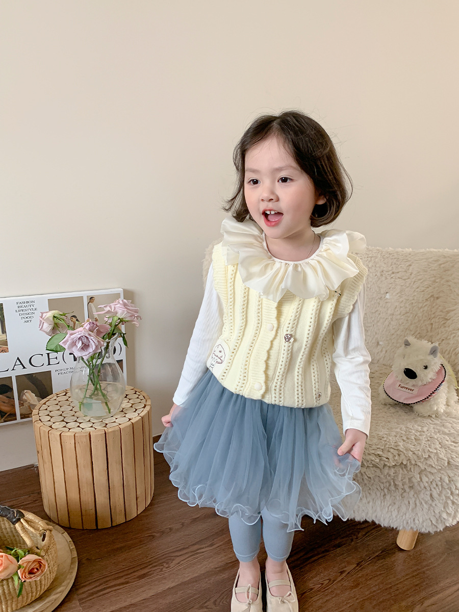 strictly selected weimu children‘s clothing children‘s suit 2024 spring new girls‘ korean style vest gauze skirt baby clothes
