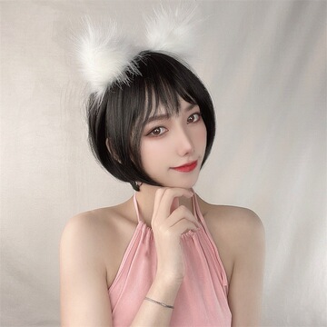 韩版狗啃刘海假发女短bobo修脸蓬松网红逼真学生头短直发一件代发