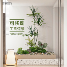 仿真绿色植物造景仿生植物装饰假树室内楼梯下盆栽橱窗景观