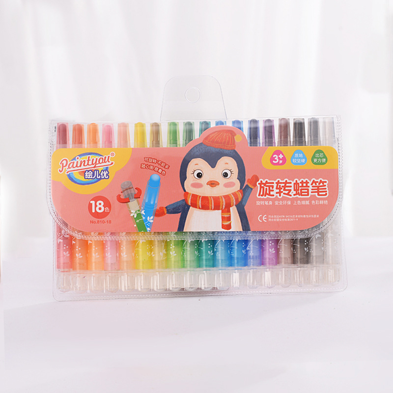 Children's Painting Rotating Crayon Painting Eryou Kindergarten Student Doodle Painting Crayon Crayon Non-Stick Hand Washable Crayon