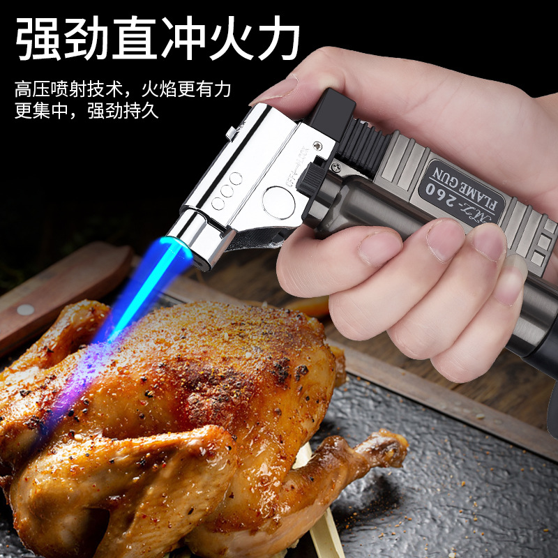 New Large Fire Flame Gun Lighter Metal Welding Gun High Temperature Ignition Double Fire Switching Outdoor Torch Lighter