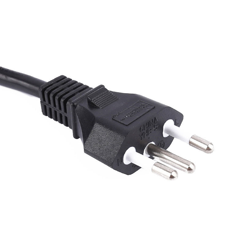 按需供应标铜三芯品字尾连接线 1.8米巴西三插电源线电炒锅插头线