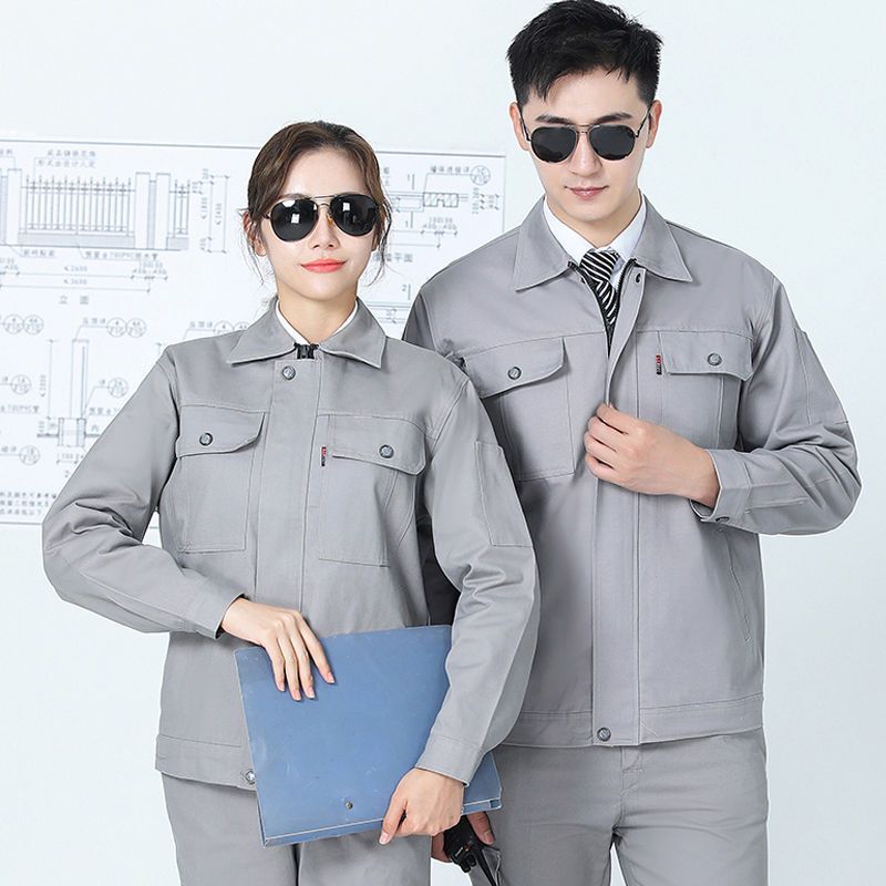 wzxsk全棉棉防阻燃长袖秋季工作服套装男多功能装汽修物业装饰劳