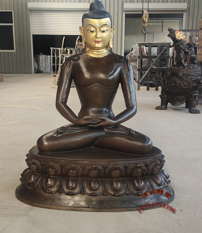 批发普贤王如来佛像纯铜铸造大型藏传寺院全铜一米药师佛密宗铜像