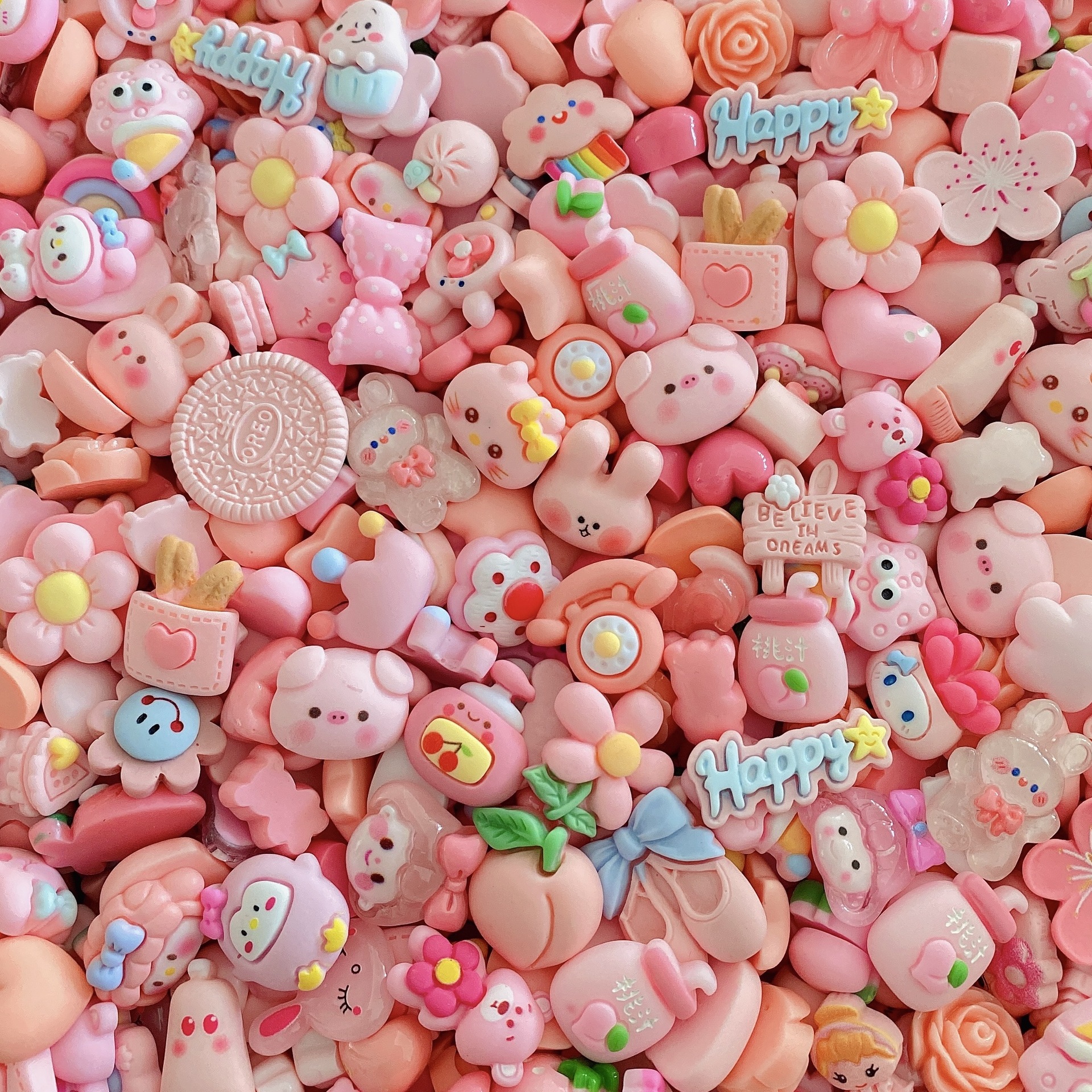 color cute cartoon frosted series mixed lucky bag resin accessories diy cream glue accessories barrettes head rope