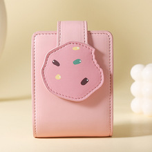多巴胺粉色钱包2023夏季新款原创设计可爱饼干纹多功能卡包零钱包