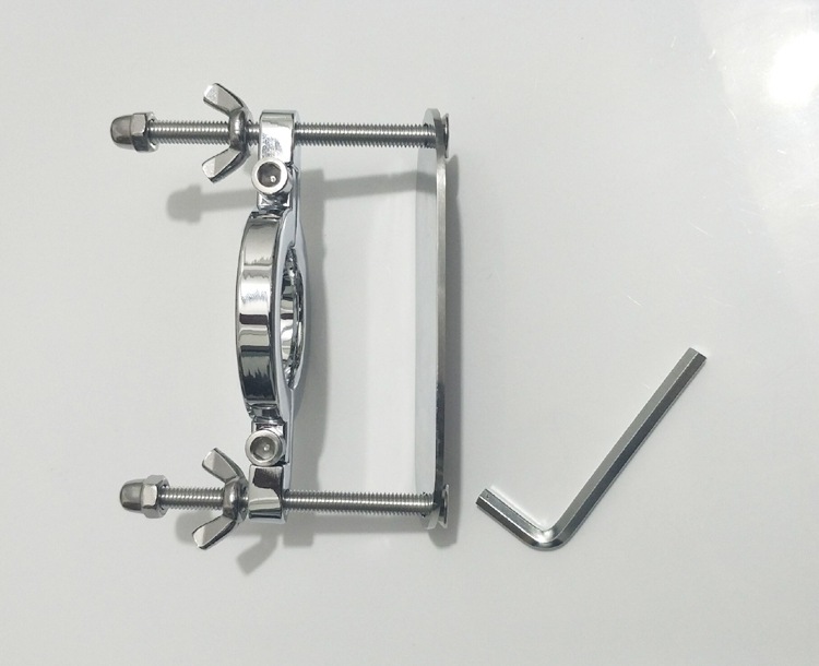 不锈钢阴囊挤压器束缚器蛋蛋sm日常佩戴情趣带刺吊坠负重环