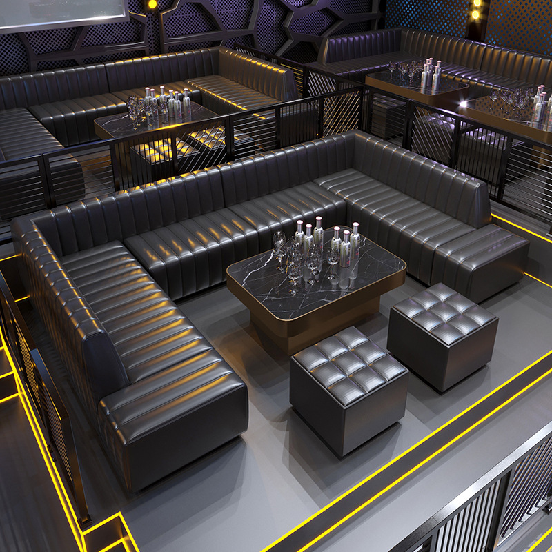 ktv酒吧沙发夜总会包厢靠墙转角沙发卡拉ok专用卡座茶几组合