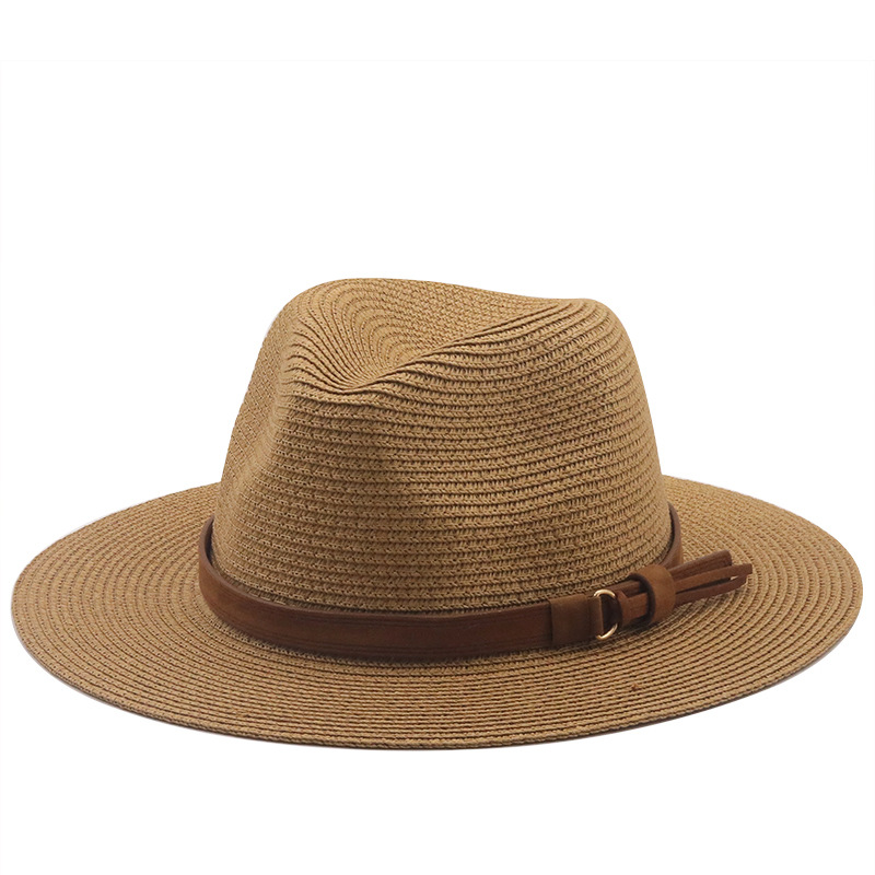 Aliexpress Wish Amazon Ebay Straw Hat Bowler Hat Female Outdoor Beach Sun Protection Sunshade Fedora Hat