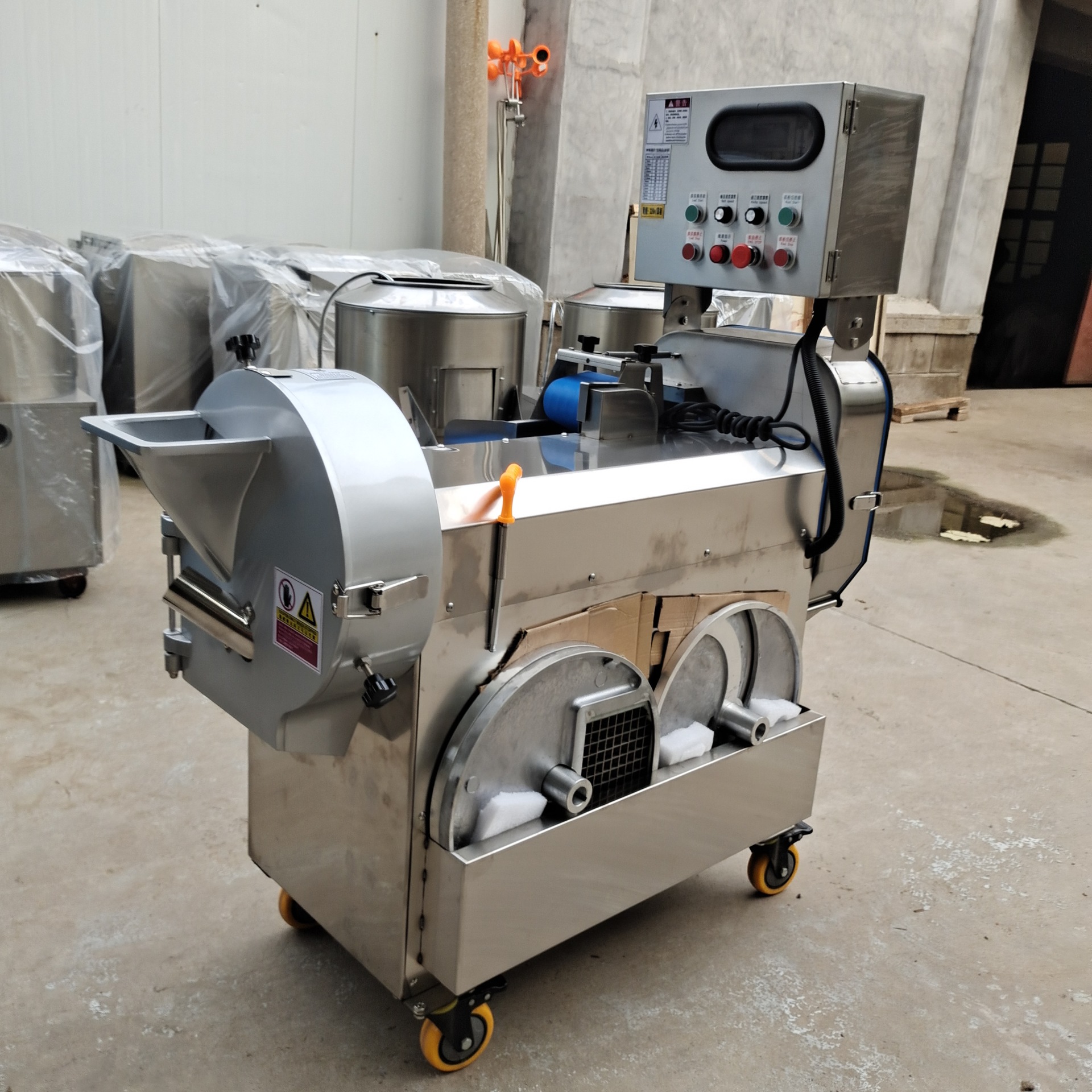 商用双头切菜机不锈钢切菜机球根径菜切丝切丁切片食堂厨房设备