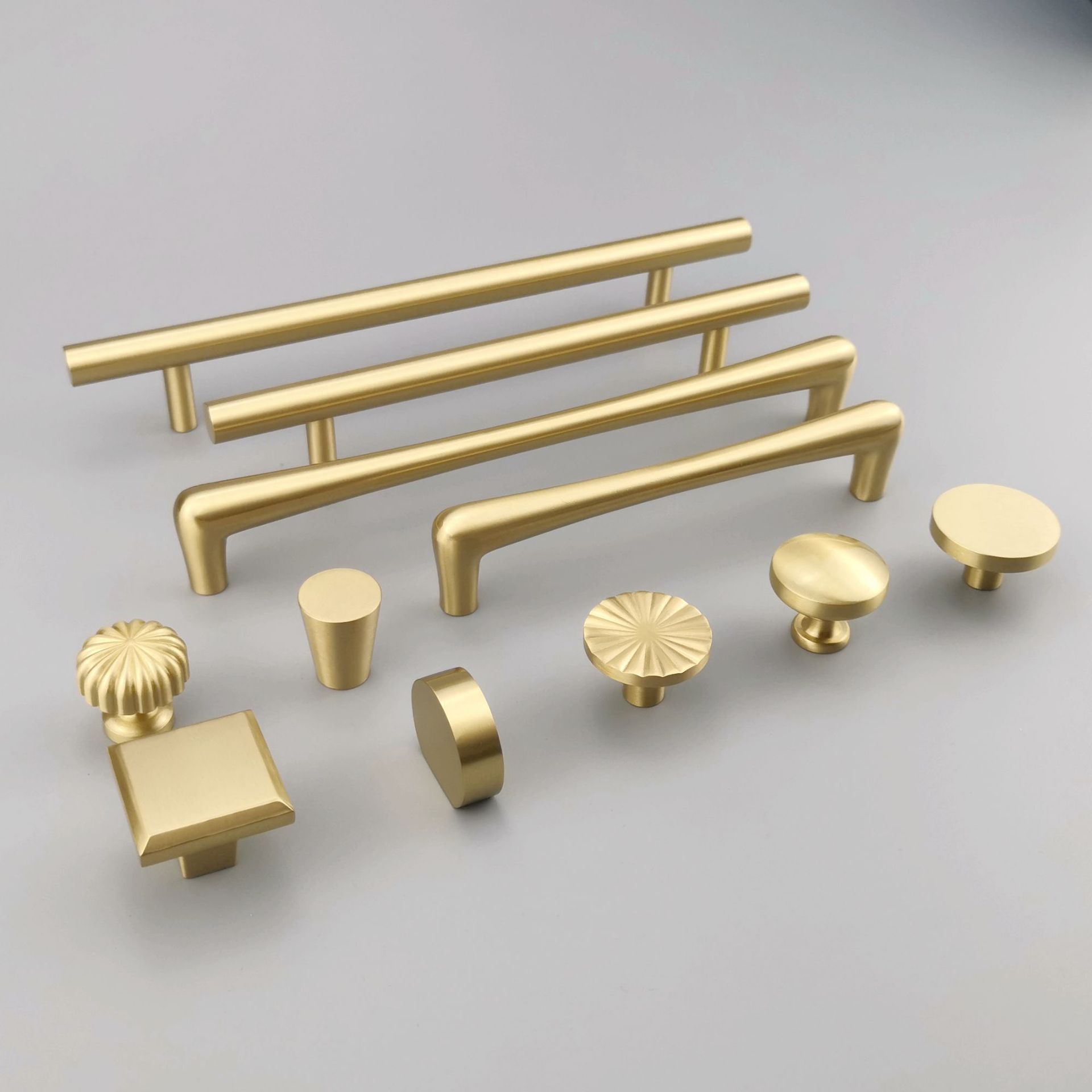 新中式全铜黄铜拉手 五金实心纯铜家具金色橱柜拉手门窗把手批发