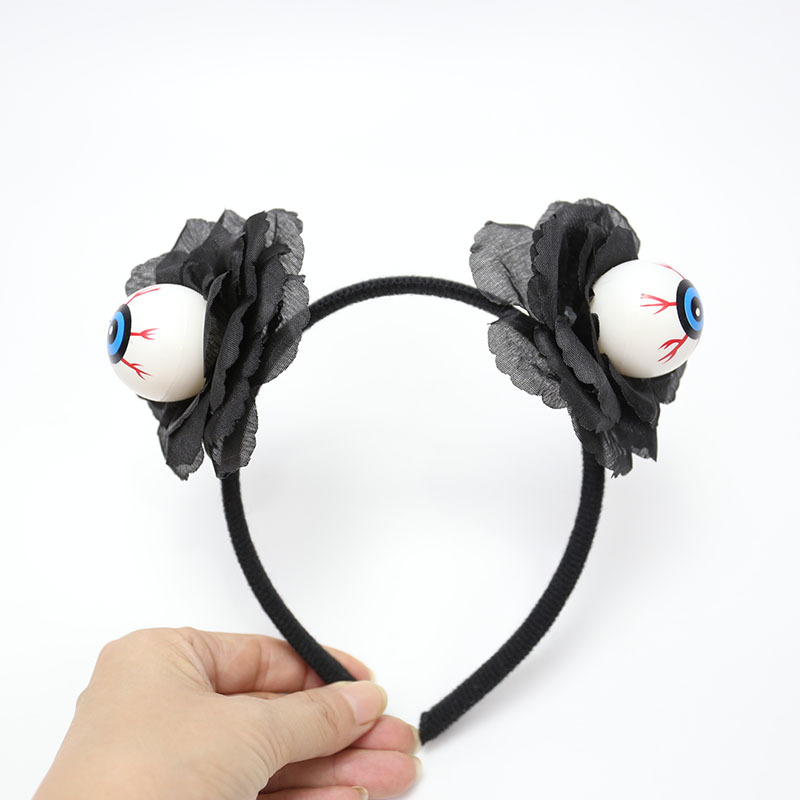 Zilin Cross-Border Holiday Party Funny Headdress Rose Eyeball Decorative Hair Bands Halloween Day of the Dead Headband