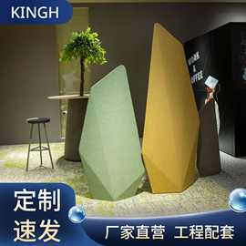 晶石隔屏-轻奢移动屏风装饰过道布艺羊毛隔断办公室软隔可定做