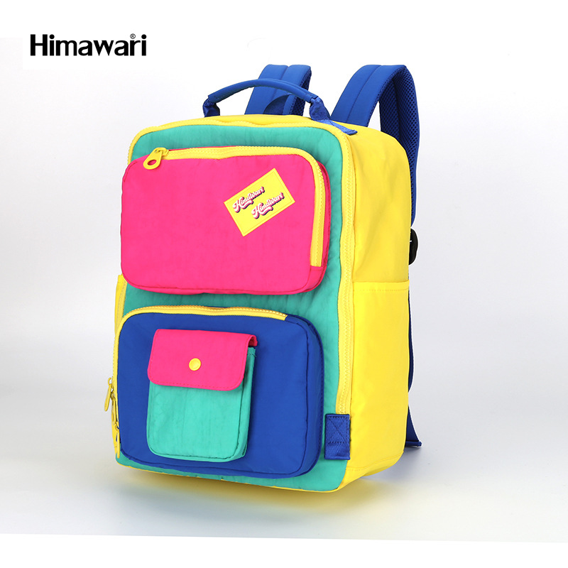 Himawari Spring New Parent-Child Backpack Portable Color Matching Children's Mother Lightweight Color Dopamine Schoolbag