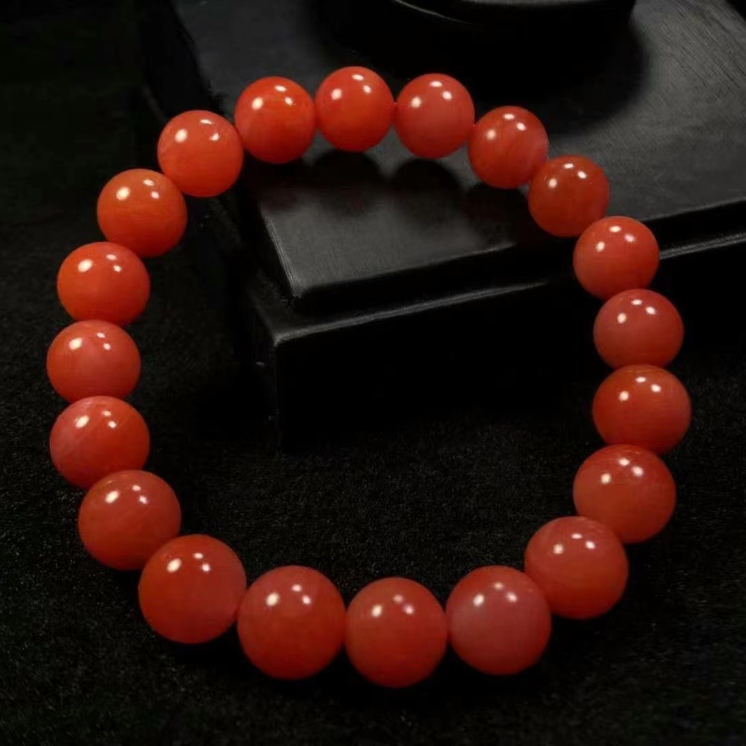 wholesale baoshan nanhong special persimmon red bracelet round exquisite frosted texture more oily