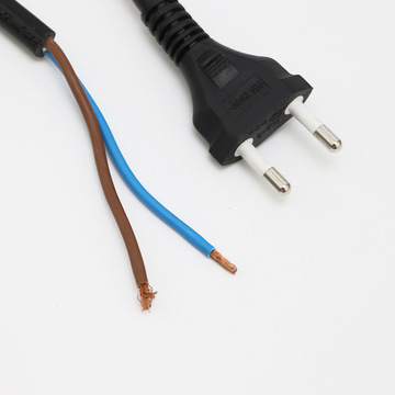 8插针二芯巴西插头电源线带安全三角标10a