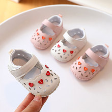 夏季新款女宝宝软底包头凉鞋镂空婴儿学步鞋0-1岁2公主鞋一件代发