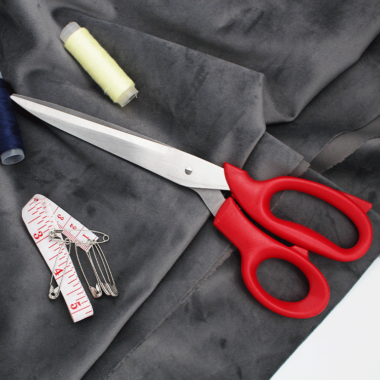 Factory Direct Multi-Functional Stainless Steel Dressmaker's Shears Clothing Scissors Red Handle