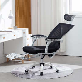 简约电脑椅老板椅可躺靠背网布办公椅职员升降旋转用电人体工学椅