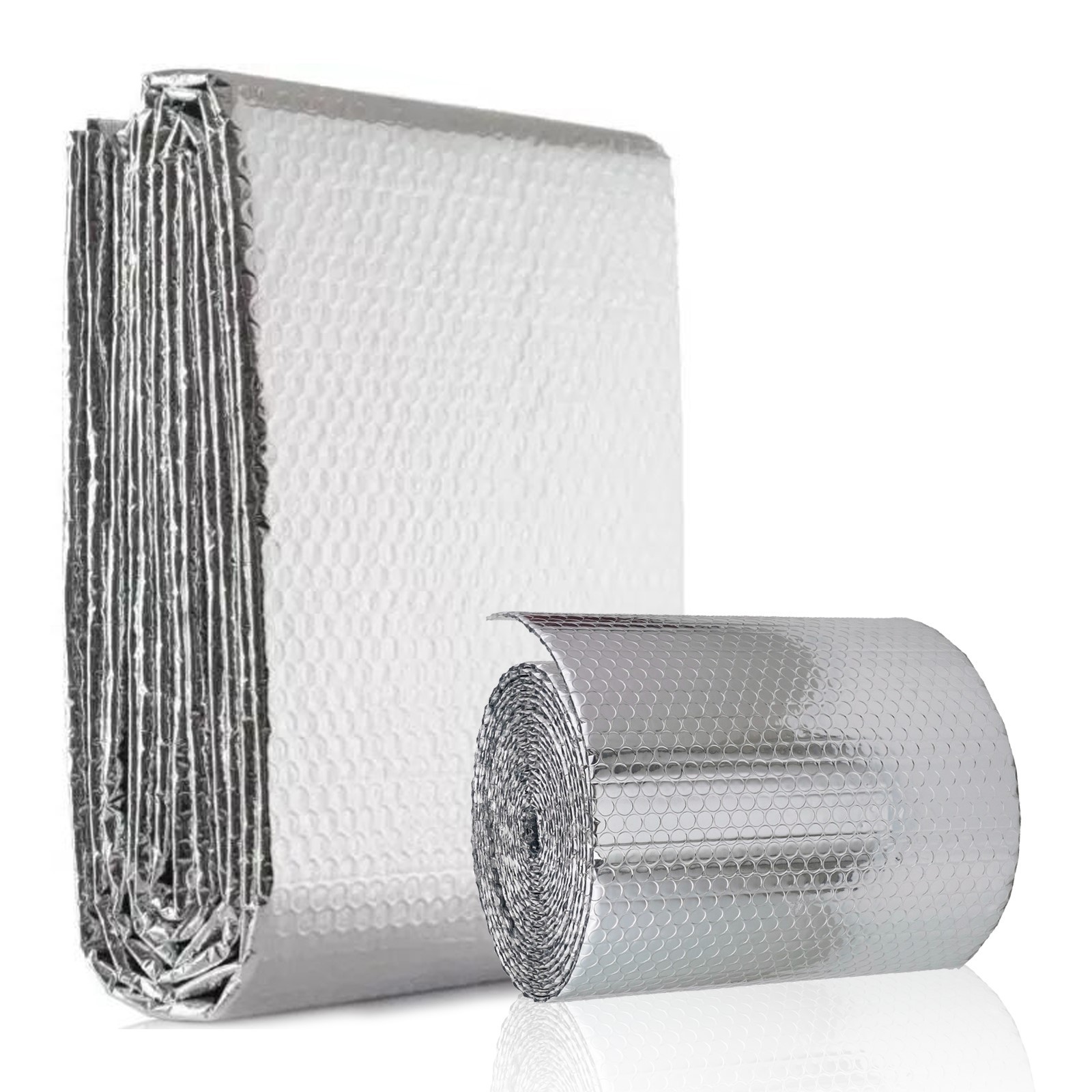 双面镀铝单层气泡膜0.6*5米折叠pe袋包装 家用隔热保温反射材料定