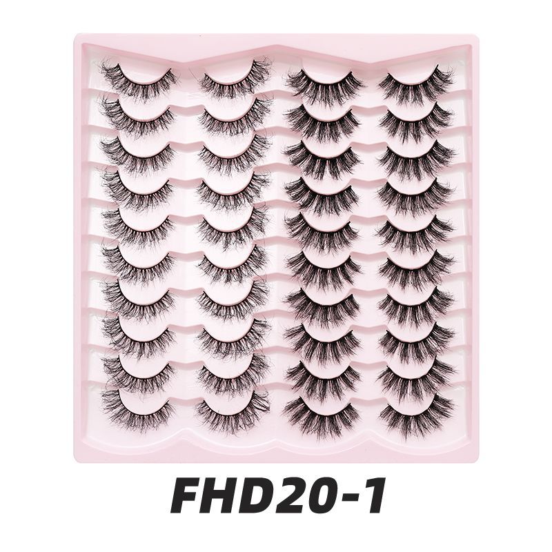 Dingsen False Eyelashes Factory Cross-Border Stable Supply 20 Pairs of Fried Eyelash Short Three-Dimensional Eyelashes European and American