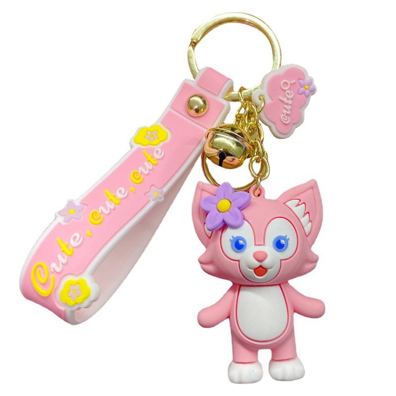 Cartoon Epoxy Ling Na Bei Er Little Fox Doll Keychain Female Cute Exquisite Car Key Chain Couple Pendant