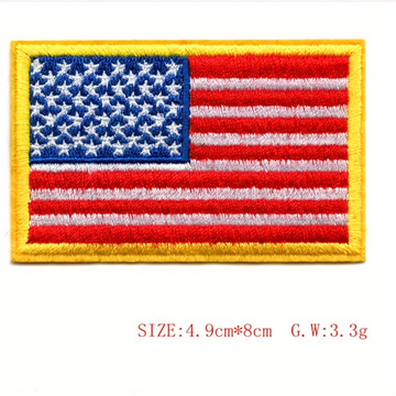 跨境爆款美国国旗刺绣布缝制熨烫补丁金黄色边框.-阿里巴巴