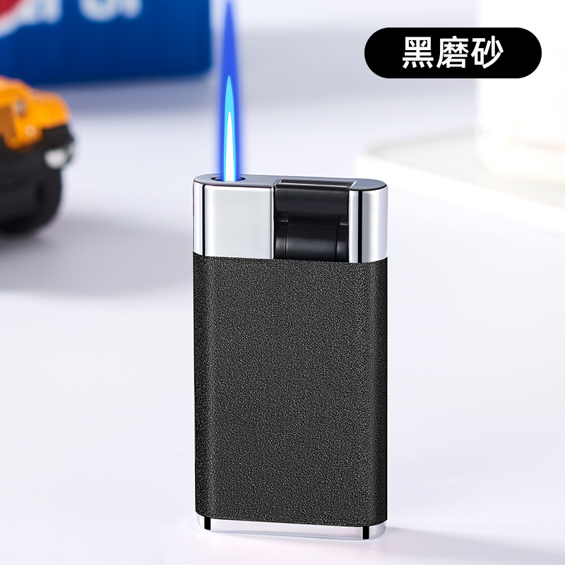 Windproof Lighter Blue Flame Torch Lighter Wind-Resist Tool Visual Transom Gradient Metal Lighter