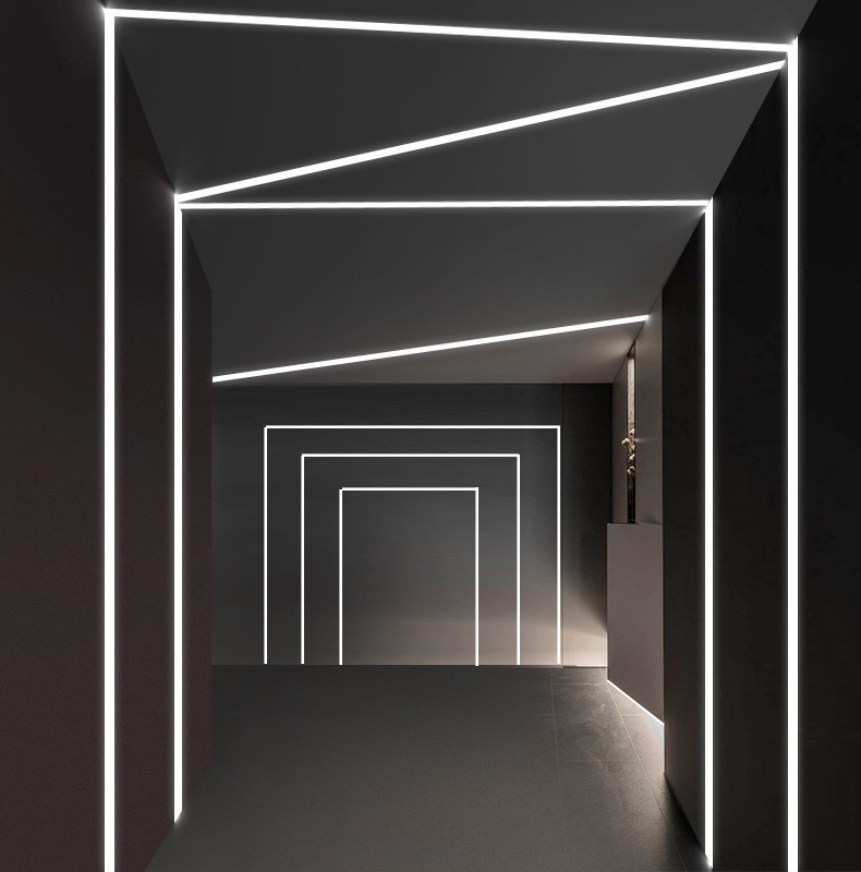 线灯led线条嵌入式u型铝合金铝硬灯条灯带卡线形线性明装